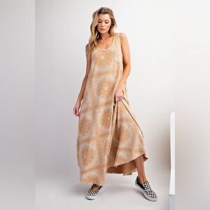 Easel Tan Cotton Maxi Dress